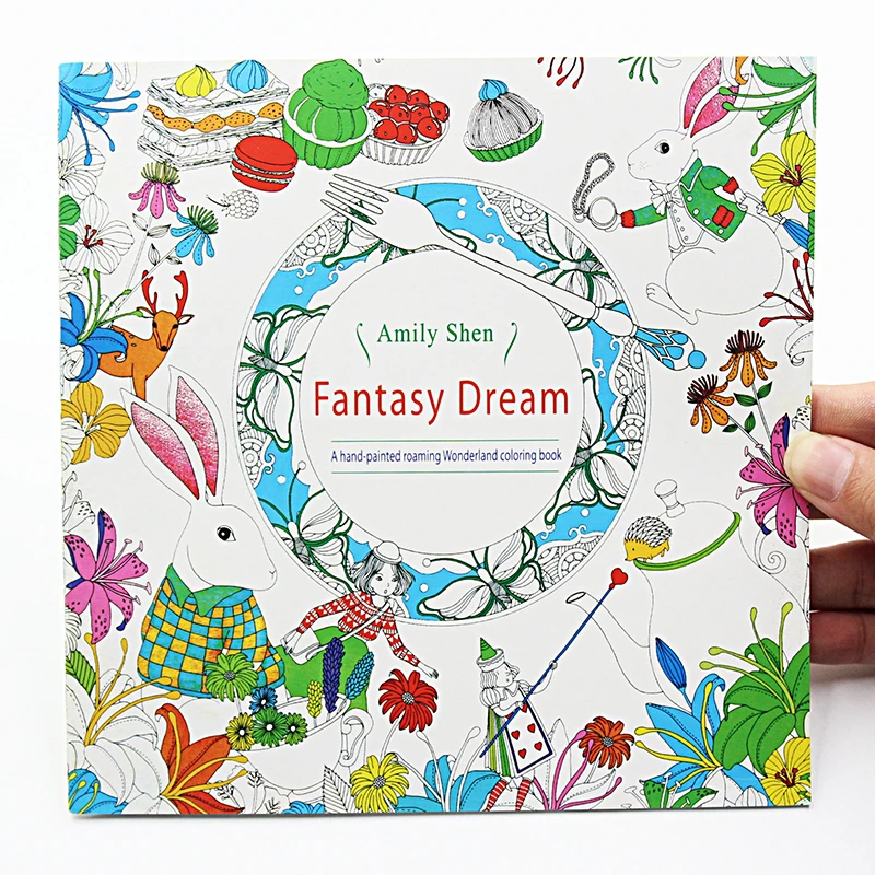 

1PC New 24 Pages Fantasy Dream English Edition Coloring Book For Children Adult Relieve Stress Kill Time Painting Drawing Book