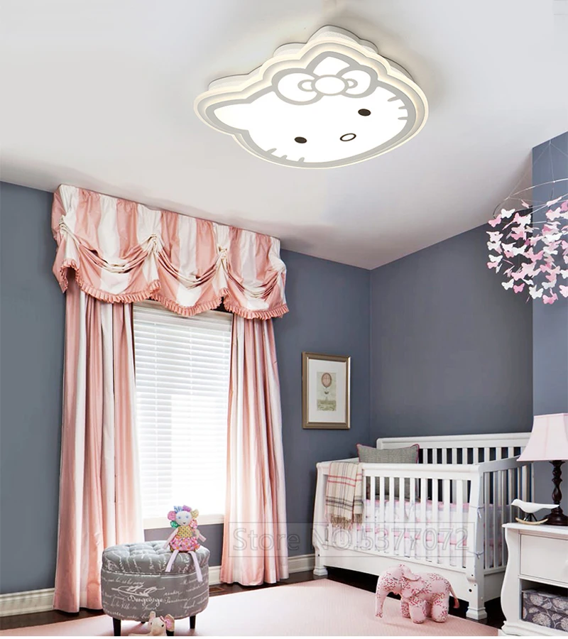 Pink Cartoon Cute Baby Girls Room Ceiling Light Princess Beautiful Kids Bedroom Ceiling Lamp Child Children Room Ceiling Light