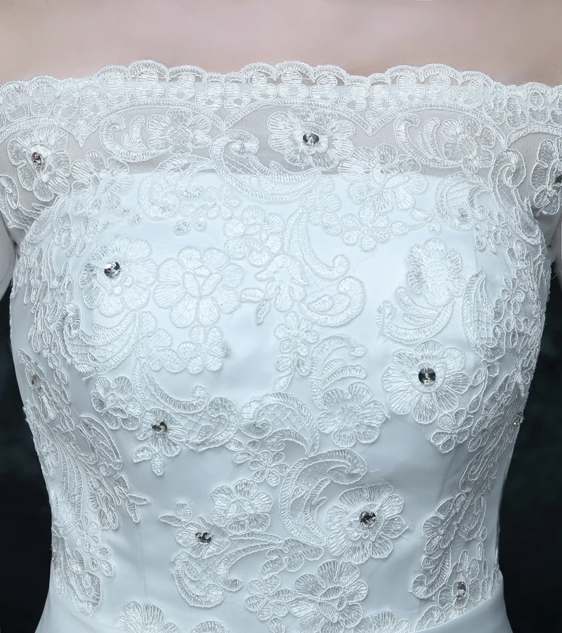 

Ball Gown long Sleeve Cheap Wedding Dresses Boat Neck Lace Appliques Lace Bridal Gowns Crystal Sashes Vestido De Novias