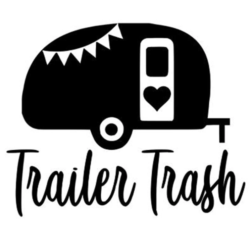 Черные/Серебристые смешные наклейки на автомобиль в виде прицепа мусора жилого