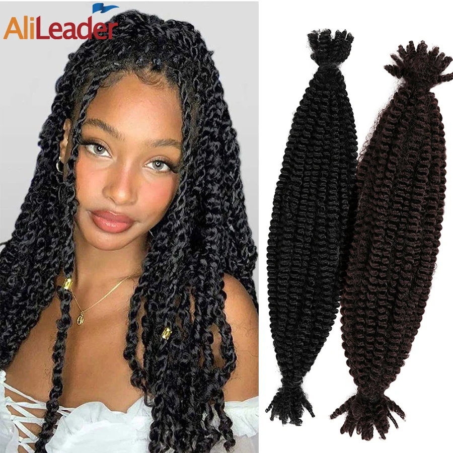 

New Fluffy Springy Crochet Hair Black Brown 16" Synthetic Braiding Hair Extensions Bomb Twist Spring Crochet Hair 20Strands/Pack