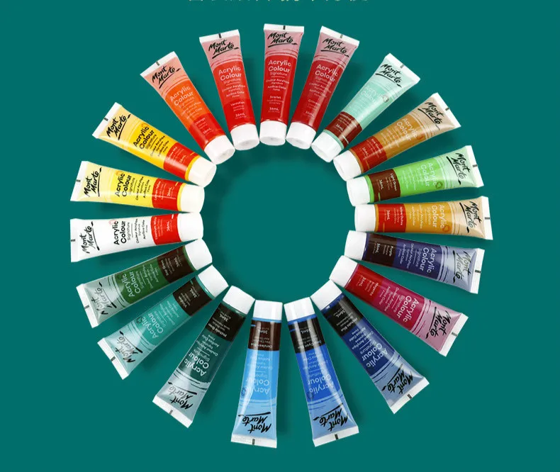 Акриловая краска Set18 24 цвета 36 мл тканевая для одежды текстильное волокно ногтей