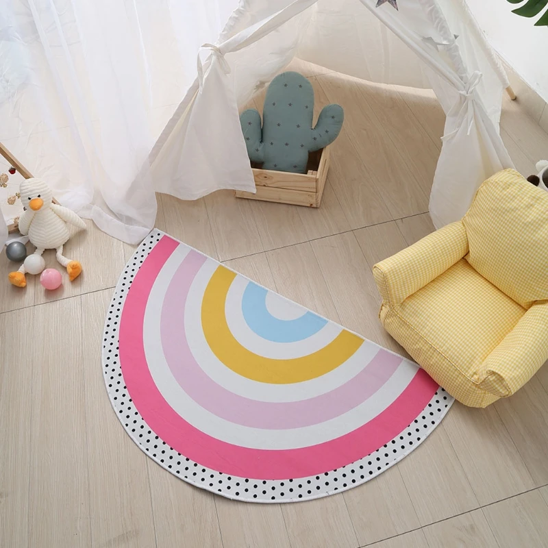 

Newborn Baby Crawling Carpet Pad Rainbow Crawling Play Mat Rug Colorful Floor Doormat Room Decoration
