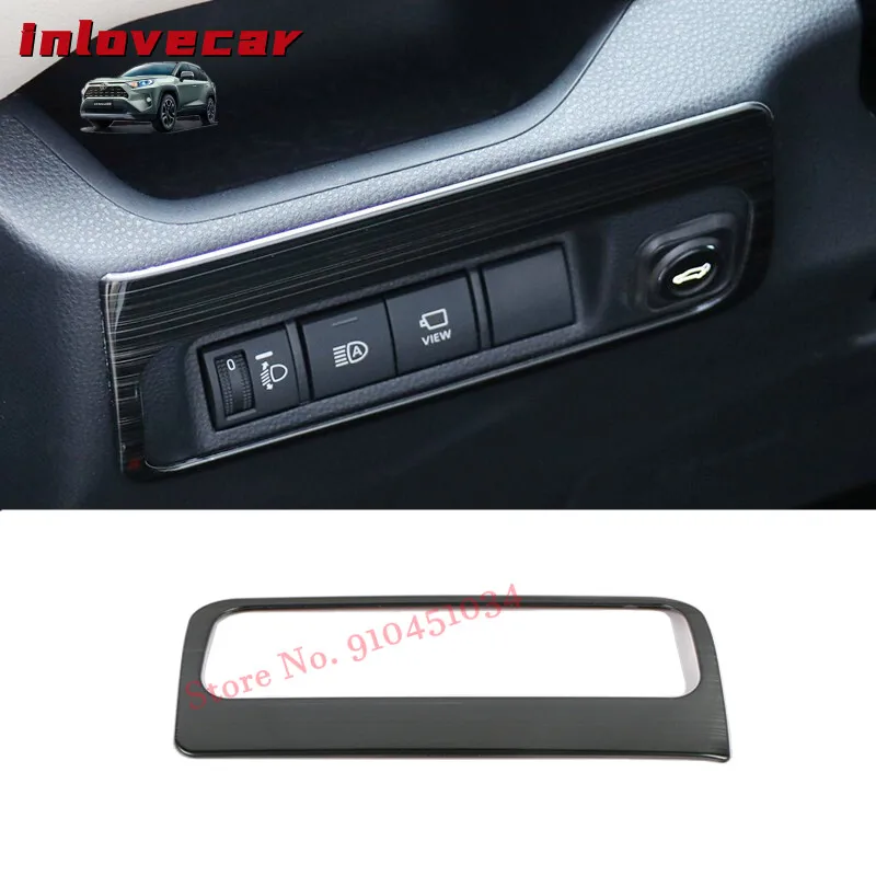 

Interior accessories Headlight adjust button switch cover trim for toyota rav4 rav 4 xa50 2019 2020 Stainless Steel Garnish 1pcs