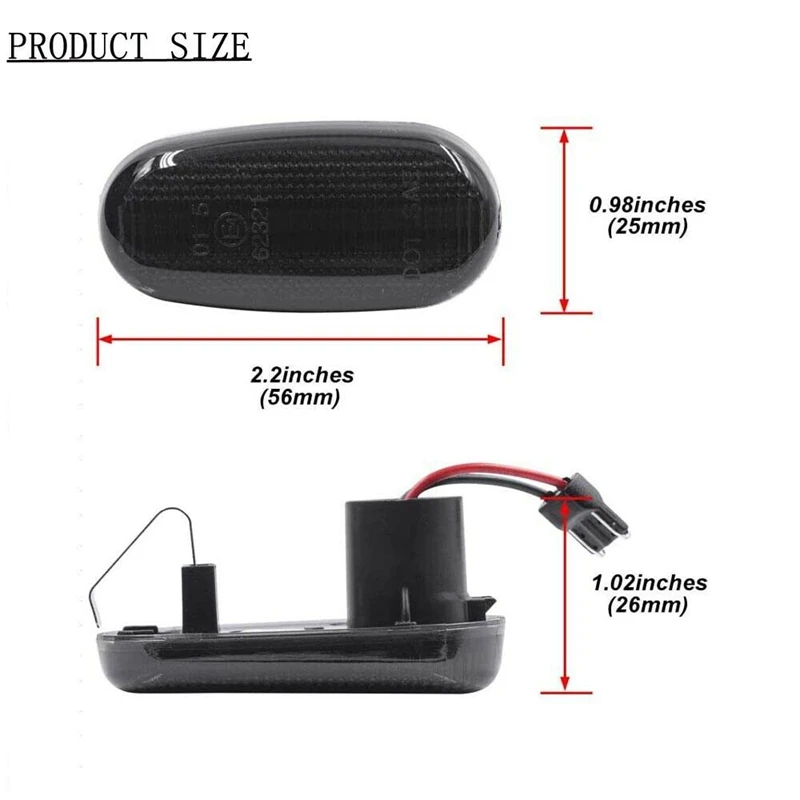 2 шт. автомобиль Динамический светодиодный боковой габаритный фонарь указатель