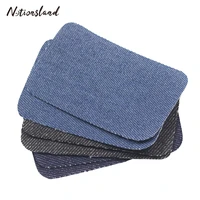 10pcs denim patch diy iron on jeans patches repair pants for jean clothing knee applique fabric sewing accessory 2 sizes