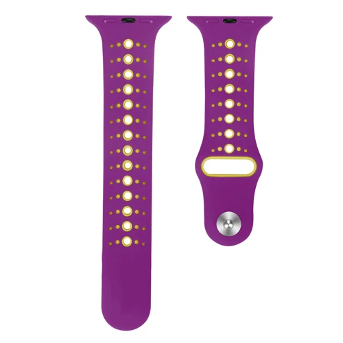 Purple yellow Ремешок для apple watch band 4 5 44 мм 40 мм correa iwatch band 3 2 42 мм 38 мм спортивный силиконовый браслет ремень аксессуары для apple watch - Цвет ремешка: Purple yellow