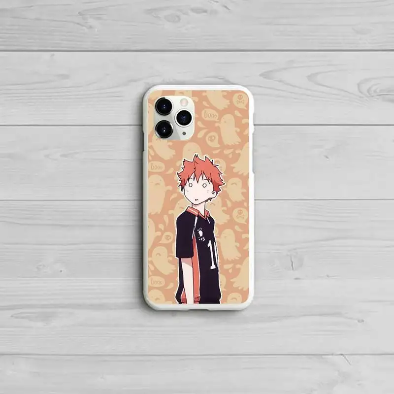 

Haikyuu Hinata attacks Anime Phone Case Candy Color White for iPhone 11 pro XS MAX 8 7 6 6S Plus X 5S SE 2020 XR