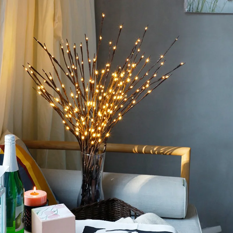 2020 New Year Christmas Decoration Accessories LED lights String Simulation Branch Nordic Room Bedroom Layout Decorative Light | Дом и сад