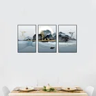 Лесной Большой дерево маленькая река фотокартина животное живопись холст живопись Домашний декор живопись спальня