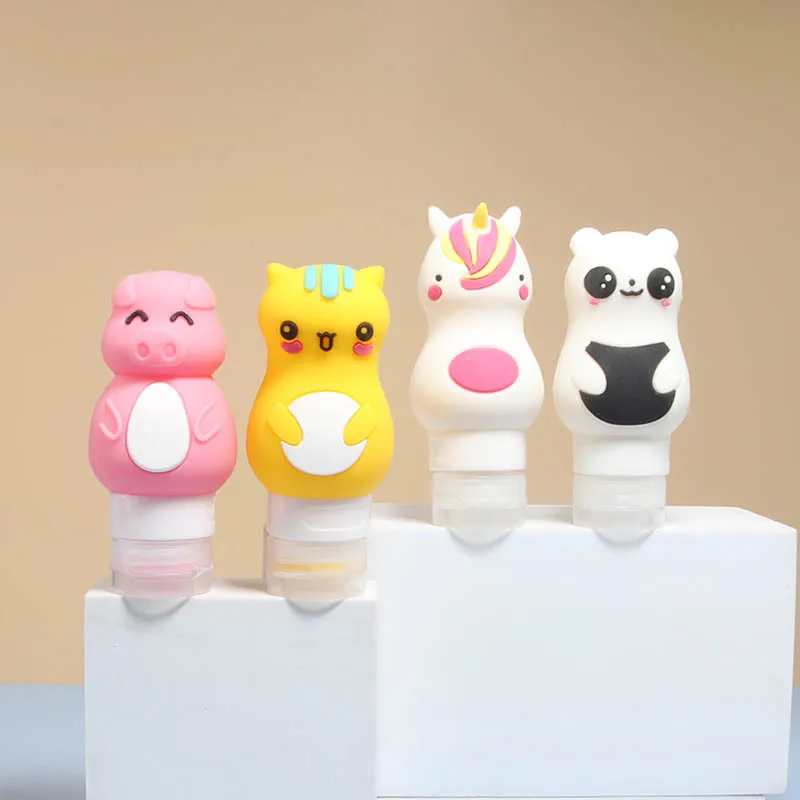 

1/3pcs Silicone cartoon Sub-bottle, Shampoo, Shower Gel press bottle, Travel Portable Skin Care Bottle Refilable Bottle Reusable