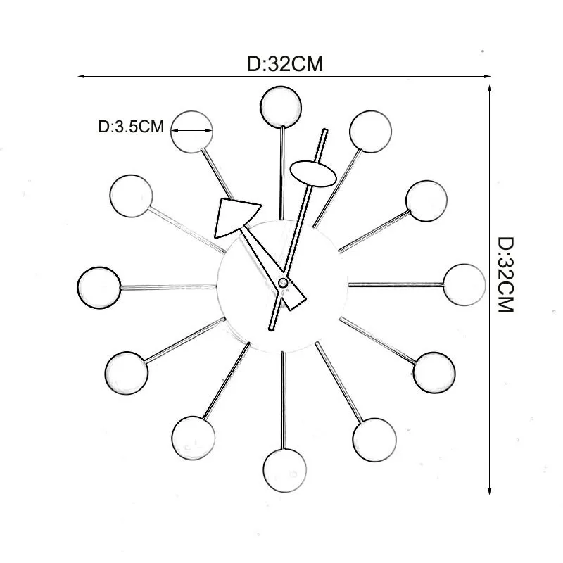 Настенные часы в скандинавском стиле Объемные деревянные бесшумные украшения