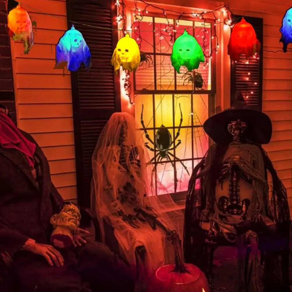 Ghost scary face Хеллоуин струнный светильник 10led ghost festival декоративный ужас атмосферный