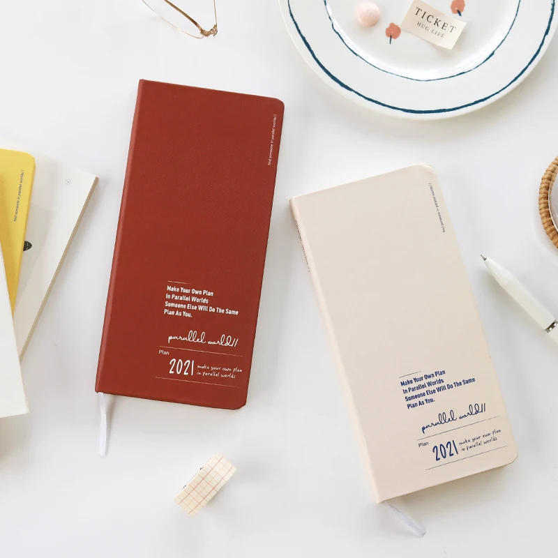 

2021 изысканный однотонный планировщик, переносной блокнот, Еженедельный план, Ежемесячный план, сетчатый планировщик, планировщик недели, о...