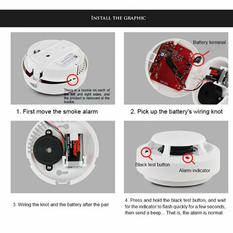 85dB пожарный фотоэлектрический Сенсор детектор контроля Офис здание ресторана