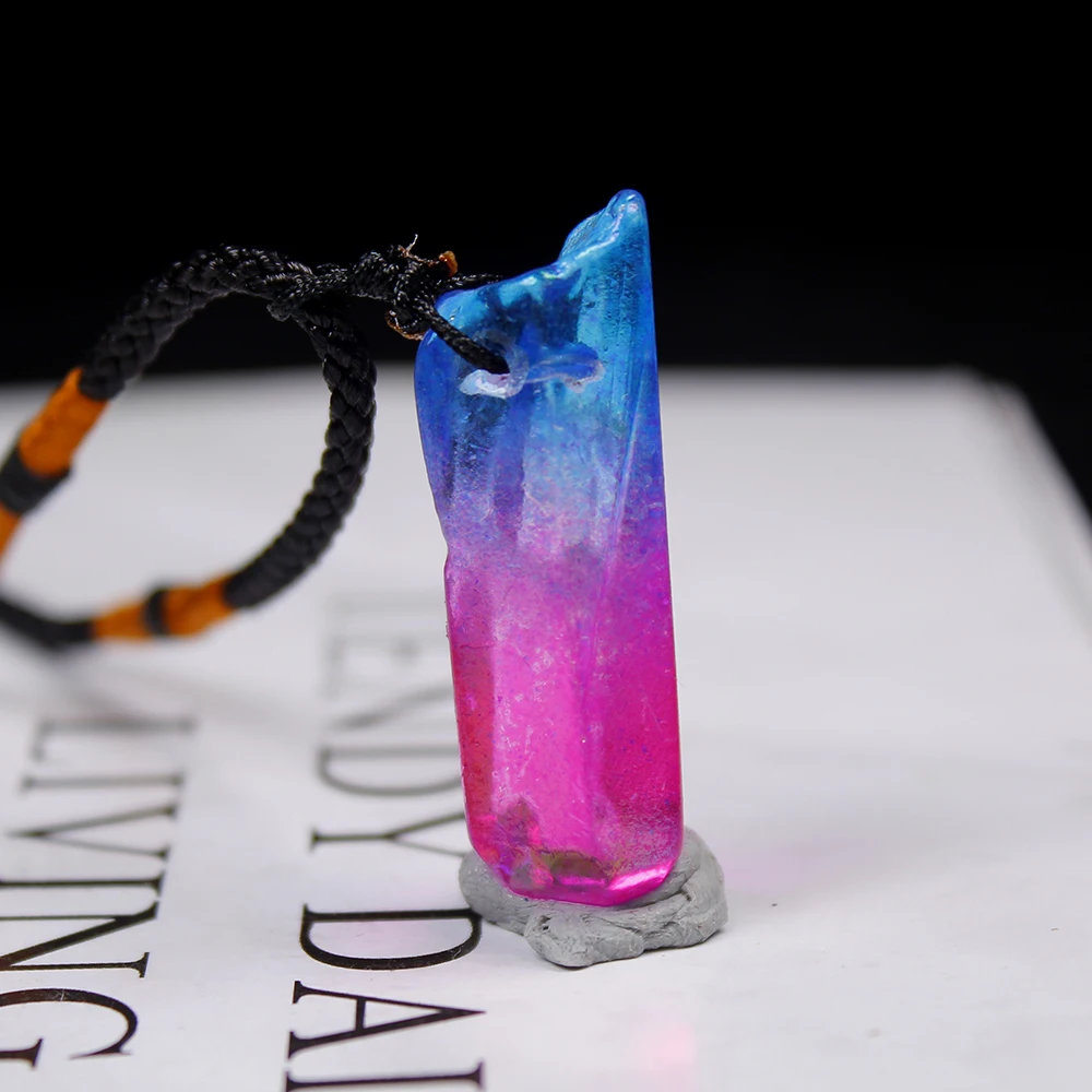 AP 1 шт. натуральное гальваническое покрытие розово-красный + синий подвески и