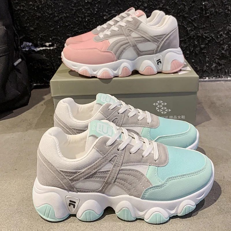 

2021 Women Sneakers Breathable Outdoor Walking Shoes Mesh Casual Shoes Lace-Up Women's Sports Shoes Fashion Women's Sneakers