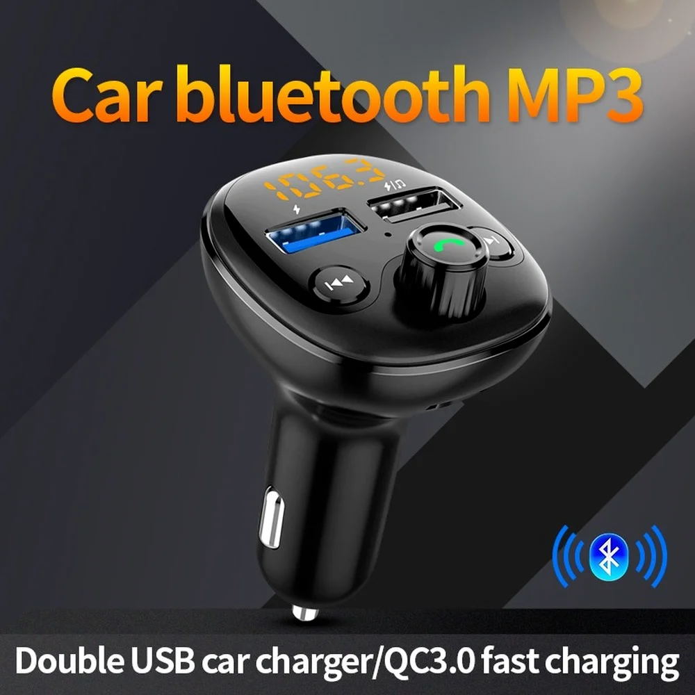

QC3.0 FM Transmitter Bluetooth Car Wirless Radio Adapter MP3 Music Player With Hands-free Speaking Dual USB Fast Charger
