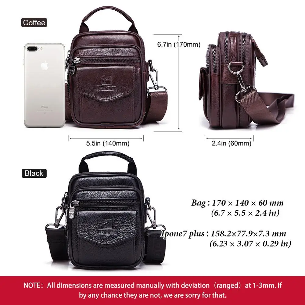 100% натуральная кожа мужская сумка через плечо высокое качество маленькие сумки