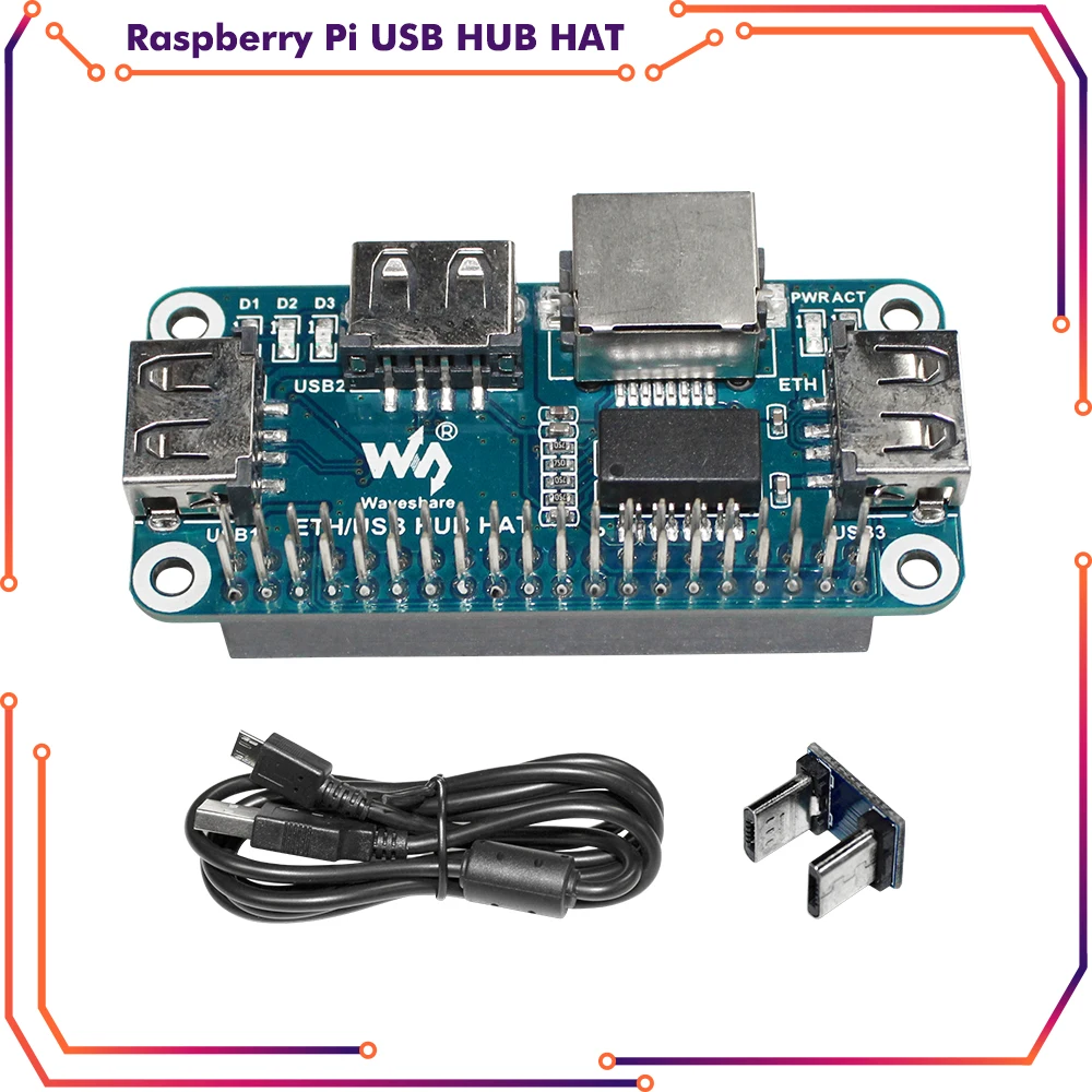 Разветвитель USB/Ethernet RJ45 для Raspberry PI 4 3b + / 3 2 Zero W сетевой порт usb-хаб | Компьютеры и