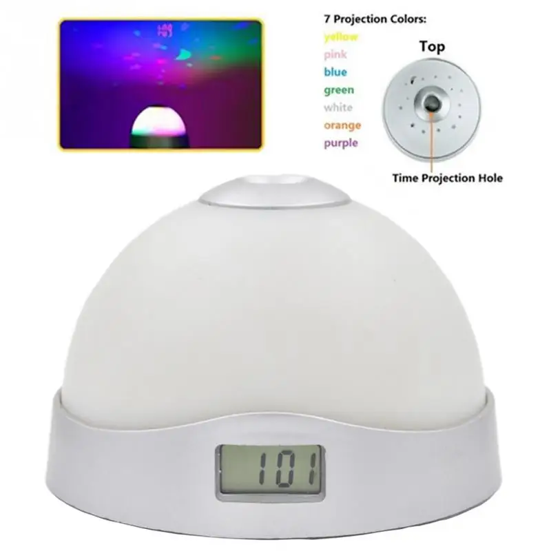 Будильник детская комната проекционный светодиодный дисплей цветной ночной
