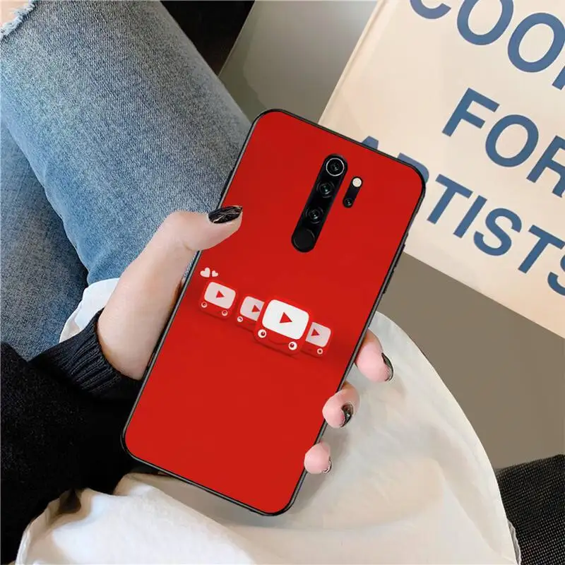 Youtube TPU черный чехол для телефона Корпус Redmi Note 8 8A 7 6 6A 5 5A 4 4X 4A экшн-камеры Go Pro |