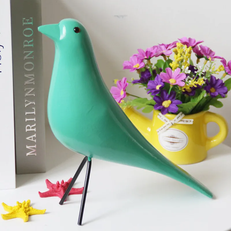 

Nordic Artificial Bird Ornament Craft Bird Wooden Figurine Statue Office Ornament Lucky Sculpture Home Desktop Decoration Gifts