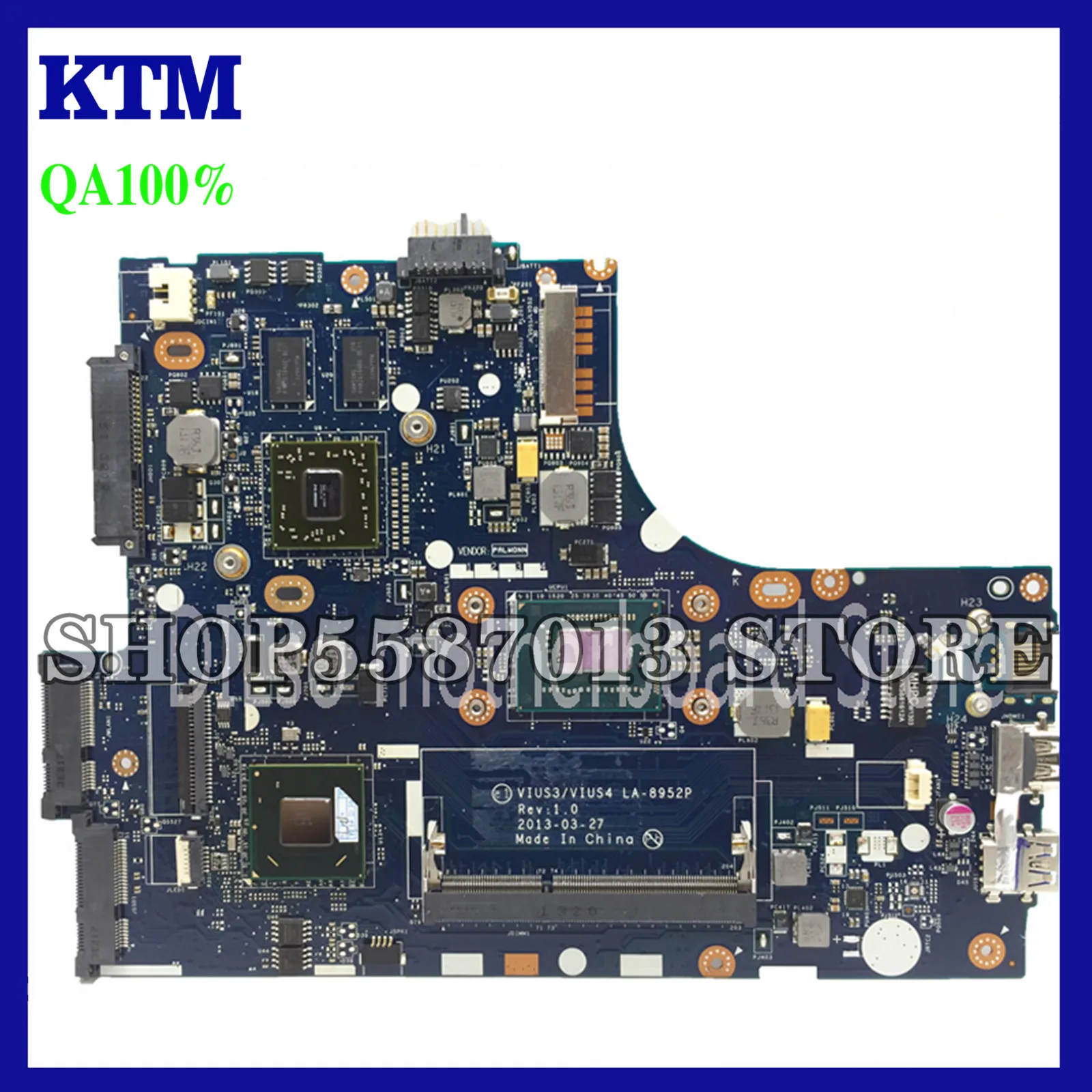 

KEFU VIUS3 VIUS4 LA-8952P Motherboard For lenovo Ideapad S400 Laptop Motherboard I3 PM Test original Mainboard