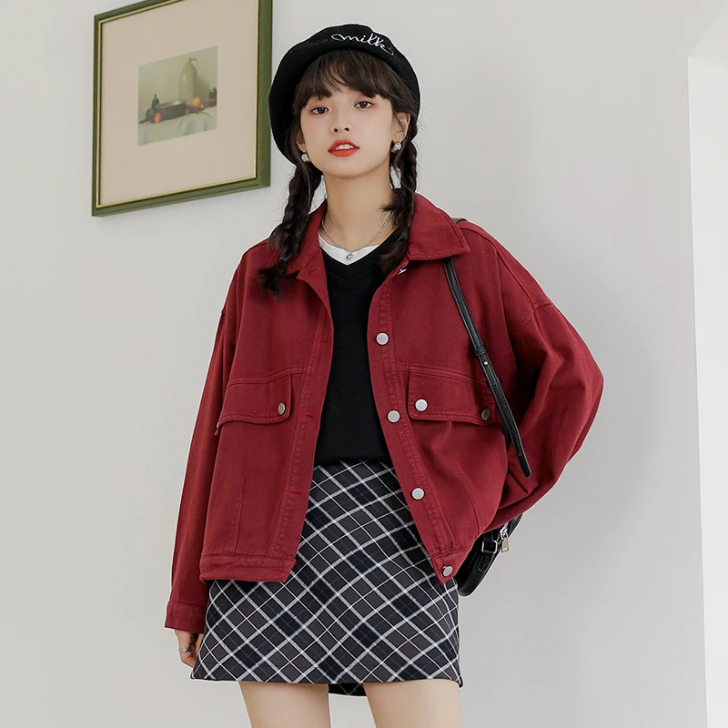 Женская джинсовая куртка в винтажном стиле новинка 2021 свободная универсальная с