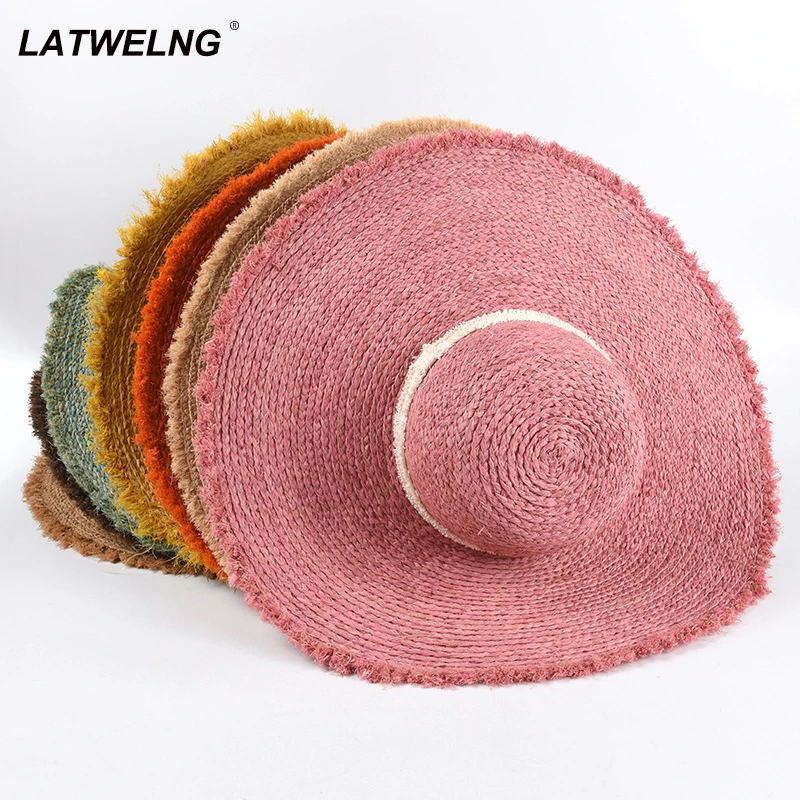 Новинка популярные женские пляжные шляпы с широкими полями Женская разноцветная