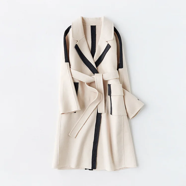 Elegant Autumn Womens Coats Winter Wool Coat Female Long Woolen Jacket Fashion Clothes 2020 Vintage Belt Overcoat 810 |