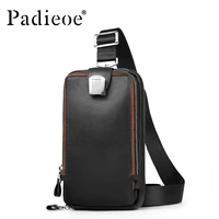 padieoe shoulder bag men leather crossbody bags for men genuine leather chest messenger bag men high quality pack
