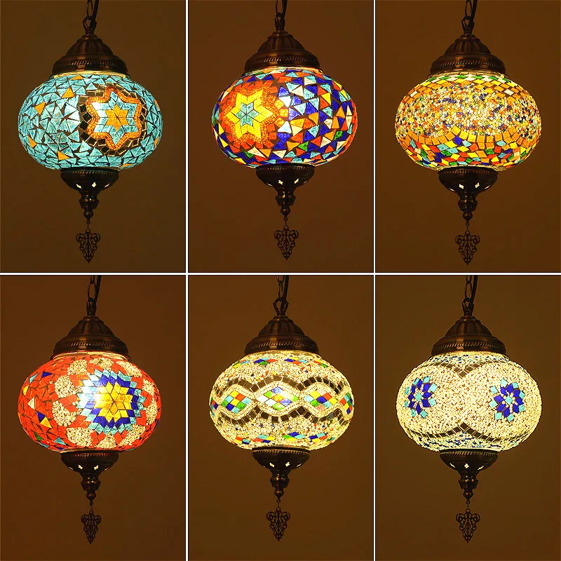 

Lámpara colgante turca bohemio de color de vidrio pequeña araña Café Bar comedor... pasillo corredor Club colgante luces