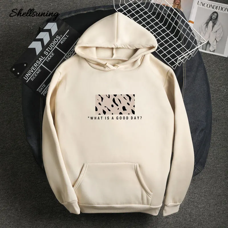 

Shellsuning Autumn Leopard Printed Hoodies Women Harajuku Plus Size Female Hooded Sweatshirts Loose Long Sleeves Women Clothing