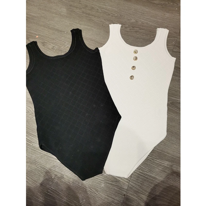 

Sexy Bodysuit Women 2021 Summer Rompers Sleeveless U neck Bodysuit Solid Knitted Jumpsuit Bodycon Elastic