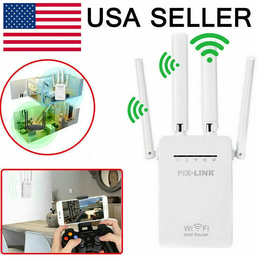 

1200Mbps WiFi Range Extender Repeater Wireless Amplifier Router Signal Booster