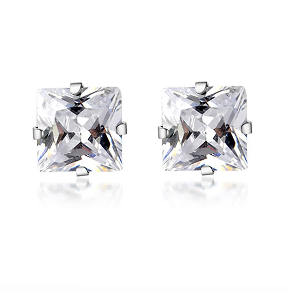 Женские серьги гвоздики из серебра 925 пробы с фианитом|Серьги-гвоздики| |