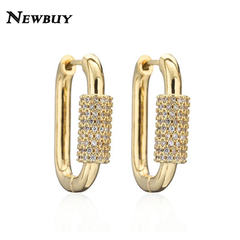 NEWBUY Уникальный дизайн Роскошные геометрические серьги кольца для женщин и