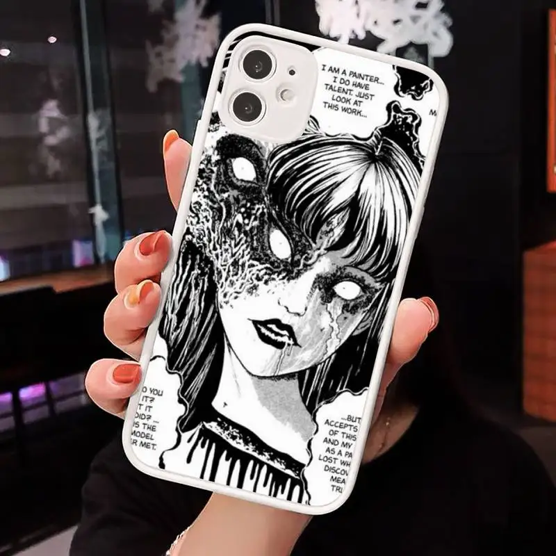 

Junji Ito Tees Horror cartoon Phone Cases Matte Transparent for iPhone 7 8 11 12 s mini pro X XS XR MAX Plus cover funda