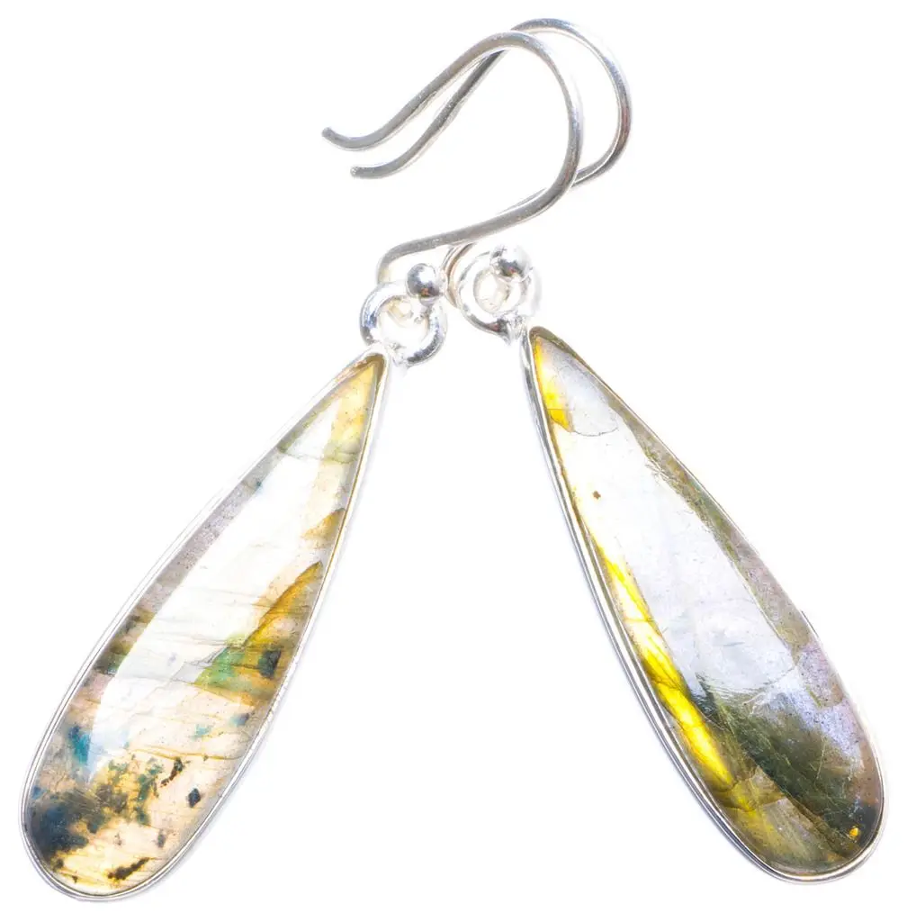 Natural Labradorite Handmade Unique 925 Sterling Silver Earrings 1.75&quot X4201 | Украшения и аксессуары