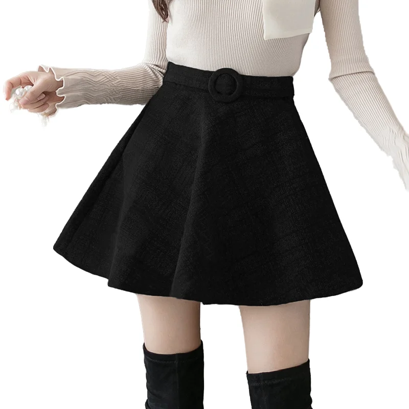 

Plaid Skirt Women 2021 Autumn High Waist A-Line Winter Vintage Casual Lattice Mini Black Short Pleated Skirts Lady Warm Gray Y2k
