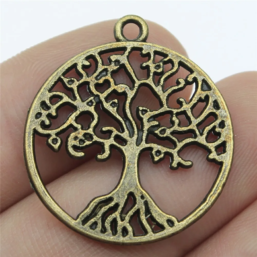 

10pcs 25x25mm Charm Tree Of Life 3 Colors Round Tree Charms Tree Of Life Pendant Charms For Jewelry Making