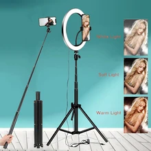 10inch Photography LED Selfie Ring Light with Tripod Stand Camera Photo Studio Circle Ringlight Phone Lamp Makeup Video Youtube