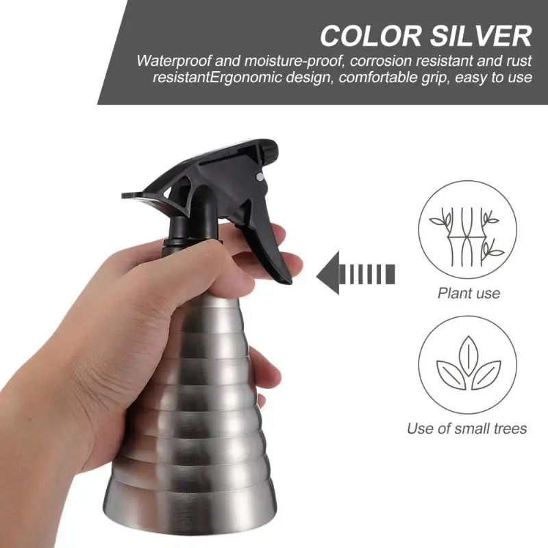 

300ML Watering Equipments 1Pc Creative Gardeing Water Sprayer Hand Press Durable Bottle Silver Spray Bottle