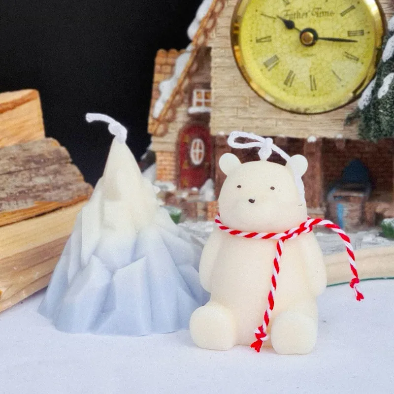 Силиконовая форма для ароматерапии милая 3d-голова собаки Тедди сидячий медведь