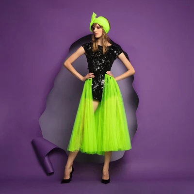 

Модные флуоресцентные зеленые юбки из тюля, сетчатая Съемная юбка с эластичным поясом, женская летняя юбка до щиколотки, макси-юбка-пачка