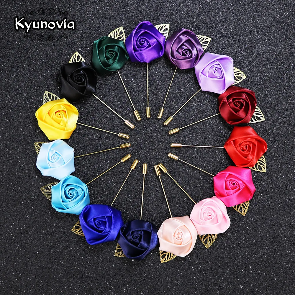 Брошь с цветком Kyunovia 28 цветов бутоньерка для рубашки Мужская свадебная