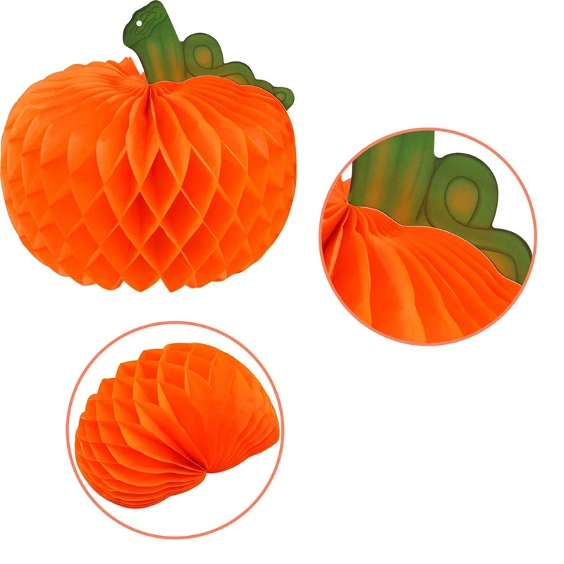 Набор из 12 Бумага Вафельная Ткань центральные 3D ткани тыквы висит Хэллоуина Дня