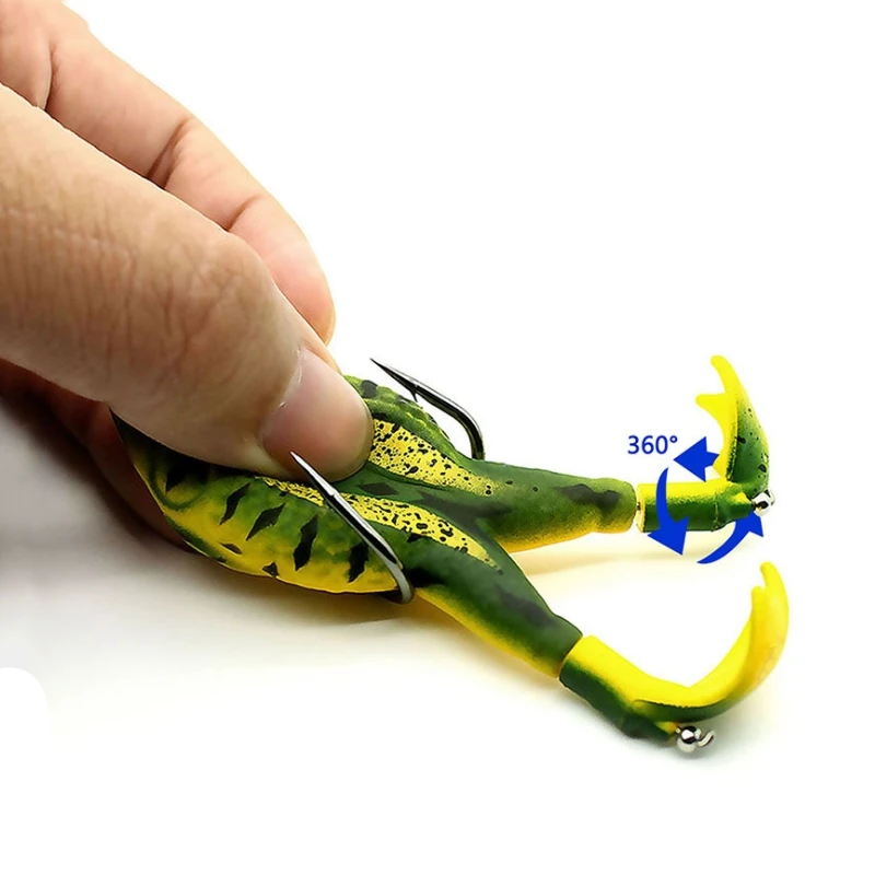

1PCS Minnow Fishing Lure Double Propeller Frog Soft Bait Silicone90mm/13g Artificial Crankbait Wobbler Trolling Soft Lure Jig