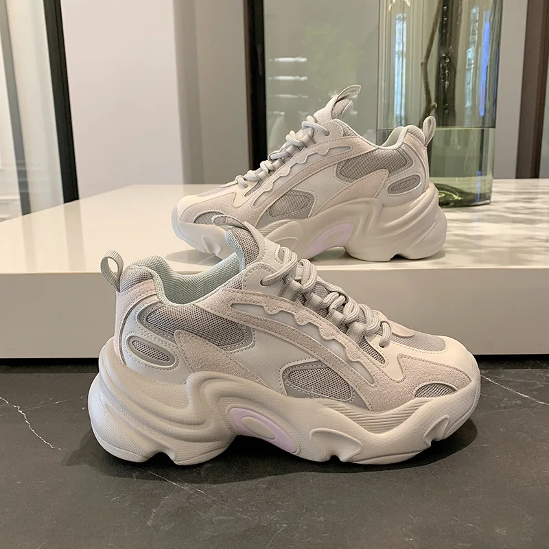 

Sneakers Women Platform Shoes Fluorescent Strip Chunky Sneakers 2021 Women Casual Breathable Ladies Sport Shoes Basket Femme